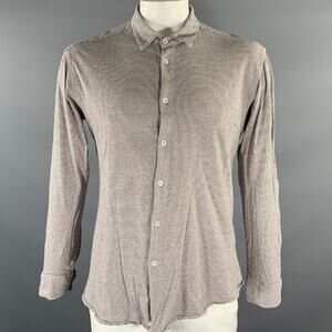 BARENA Size XL White Black Stripe Long Sleeve Knit Shirt